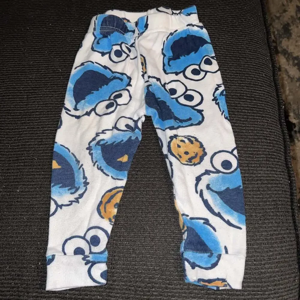 Baby Boy 18 months lot Of 3 Skull Jacket Cookie Monster Pj Pants & Dino Shirt